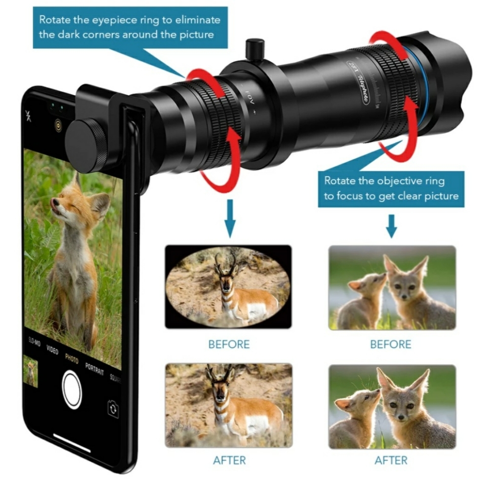 Optic Phone Camera Lens HD 28X with Stand